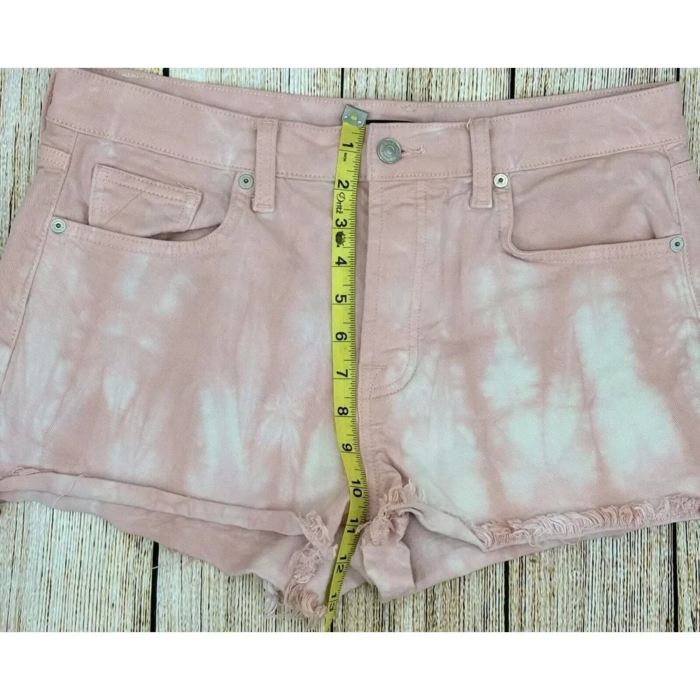 7 For All Mankind Monroe Cut Off Shorts Womens Size 30 Pink Tie Dye‎ High Rise